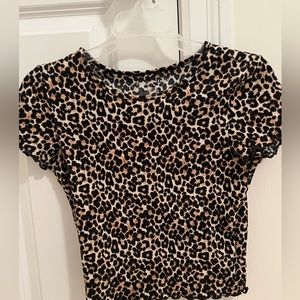 American Eagle leopard print crop top